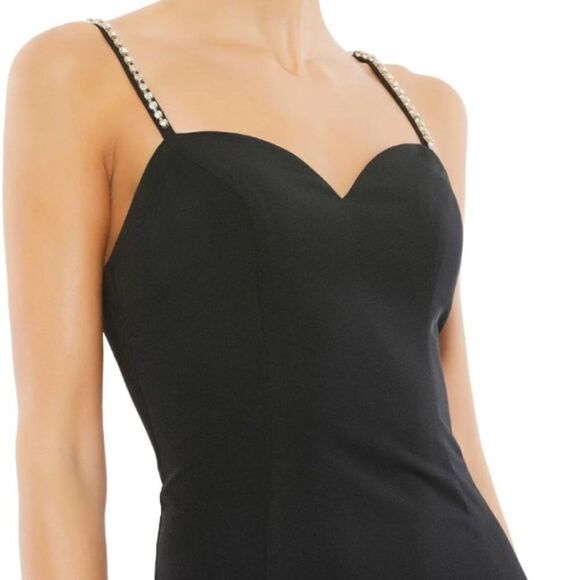 MAC DUGGAL 55706 CRYSTAL DETAIL SWEETHEART NECK TRUMPET BLACK DRESS 4 NWT $398 - Picture 7 of 10